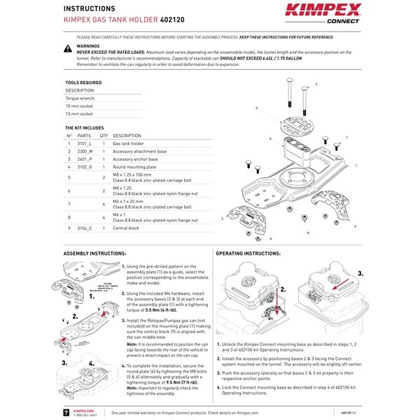 Kimpex Connect gas tank holder