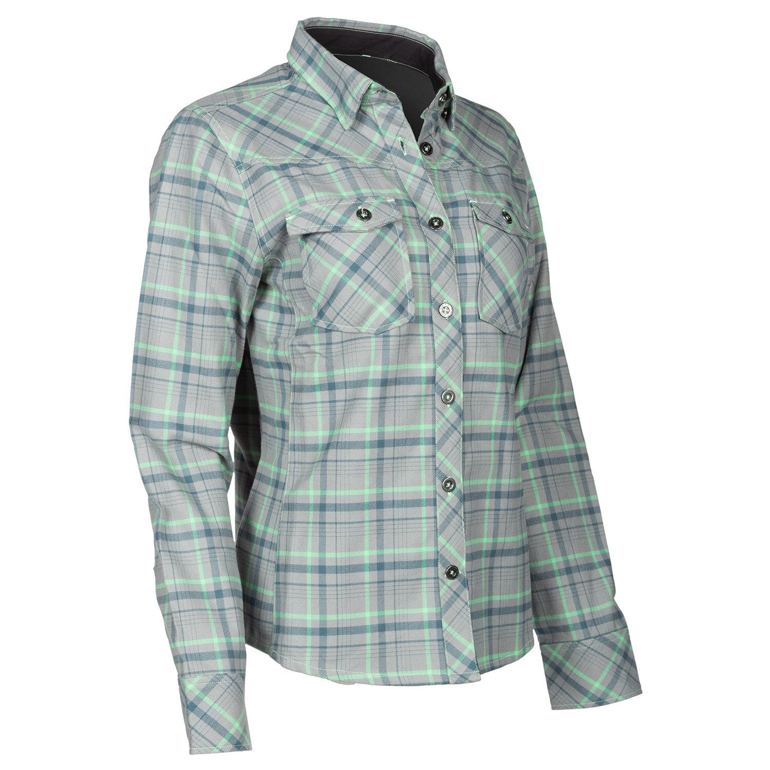 Upland Flannel Shirt SM Monument Gray Wintermint