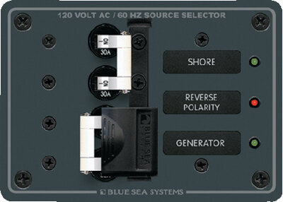 AC SOURCE SELECTOR CIRCUIT PANEL (BLUE SEA SYSTEMS)