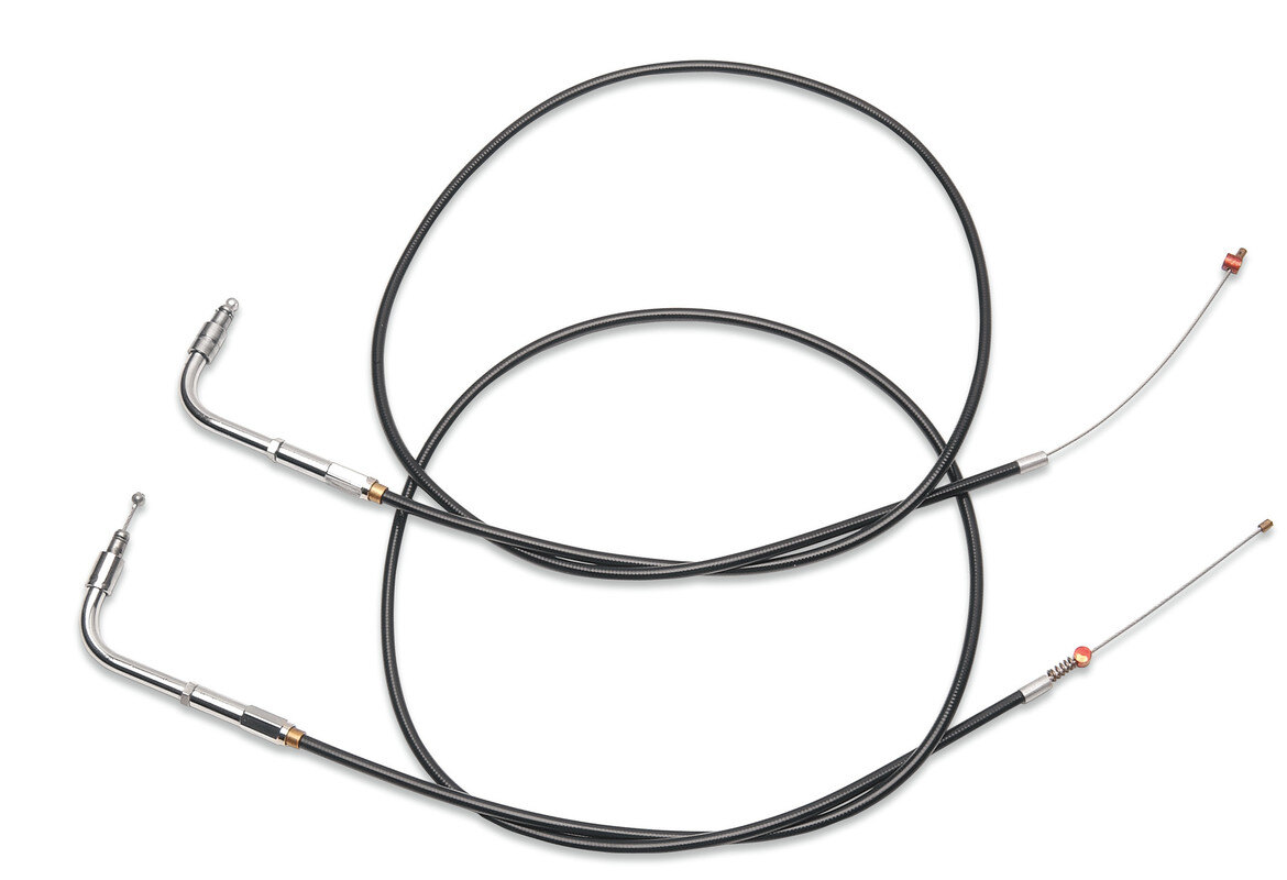 02 07 FLHR IDLE CABLE/CRUIS BLK