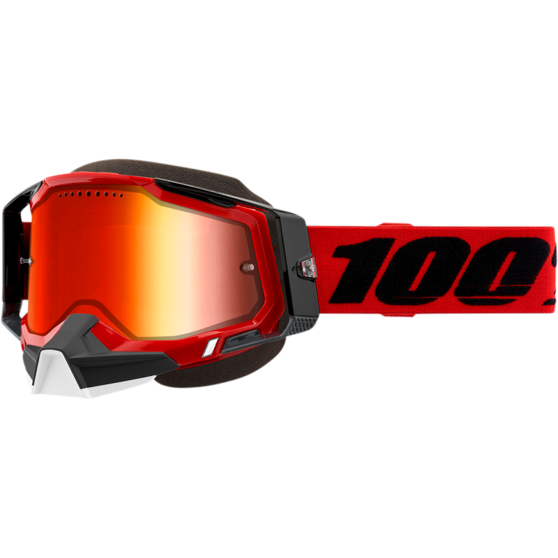 RACECRAFT 2 SNOWMOBILE GOGGLE RED MIRROR RED LENS