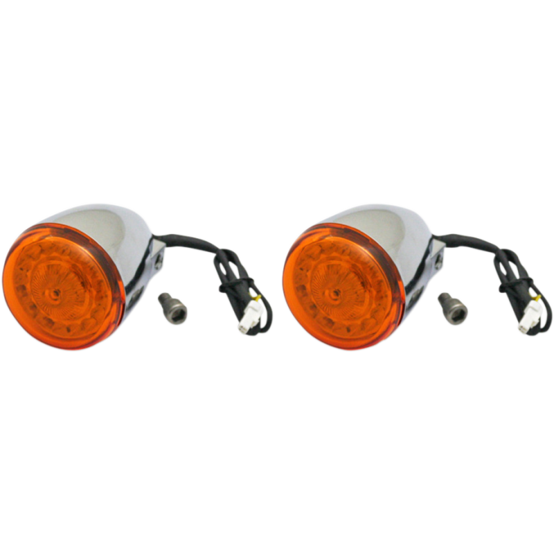 Indian Rear Turn Signal with Amber LED Chrome (pair)